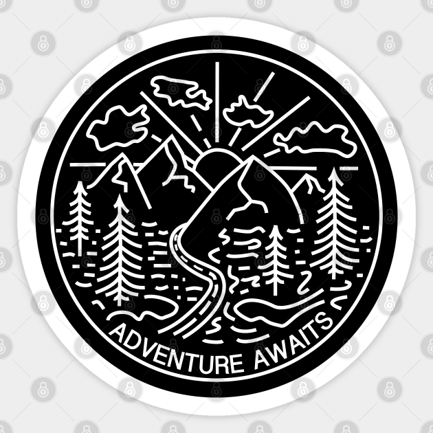 Adventure Awaits Sticker by IndigoLark